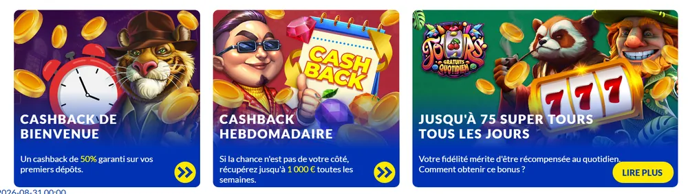 Lucky Treasure retrait : interface de caisse et méthodes de paiement carte, virement et crypto